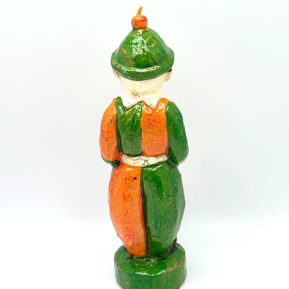 Villeroy & Boch Vtg Boy Clown Candle Brown/Green 7.5" Tall Handpainted NOS - Picture 6 of 8